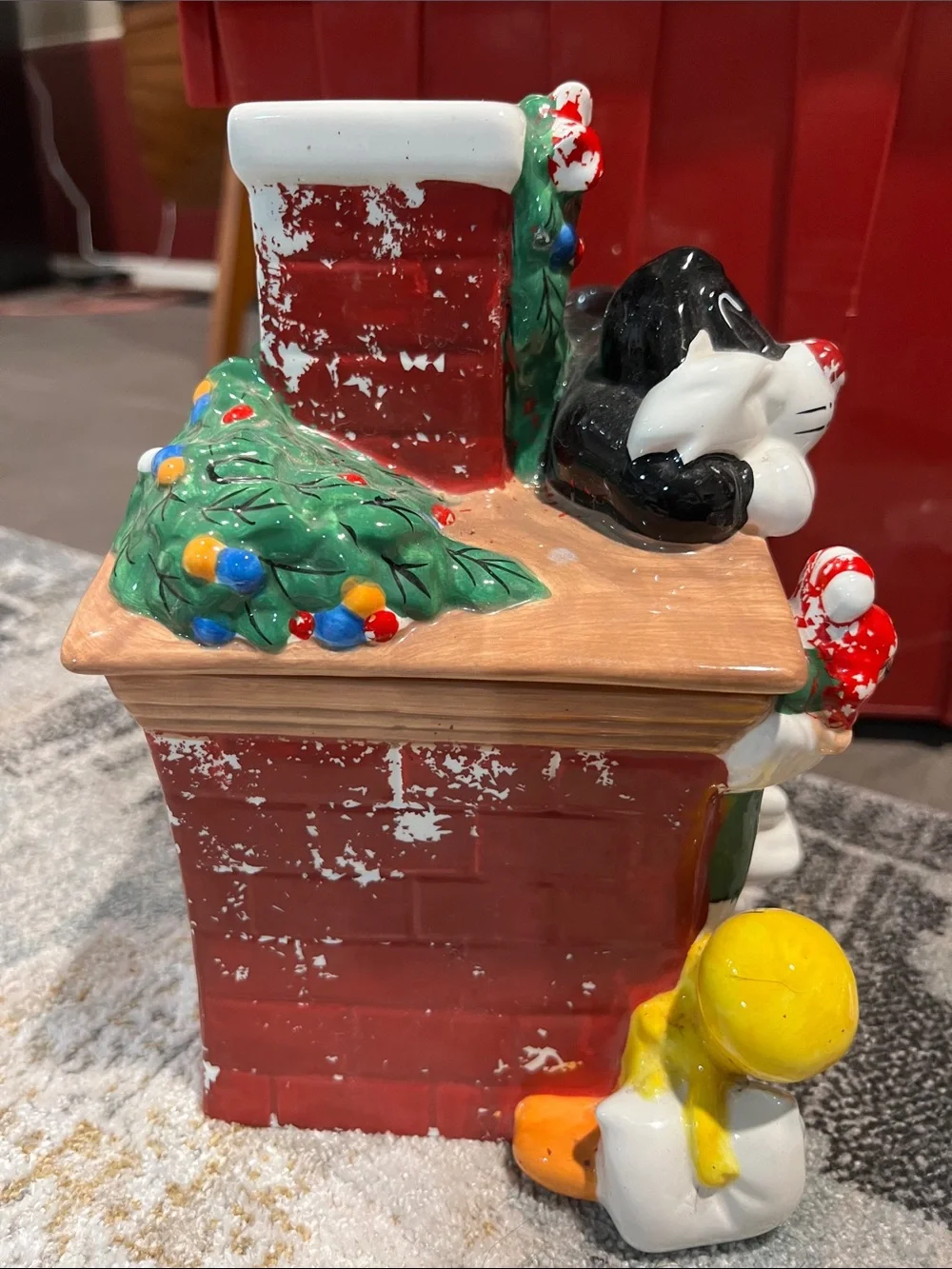 Warner bros studio 1999 Christmas tweety Sylvester Santa as is z96